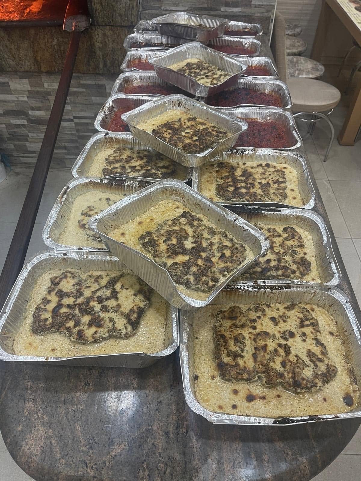 صواني كفته بندورة او طحينة